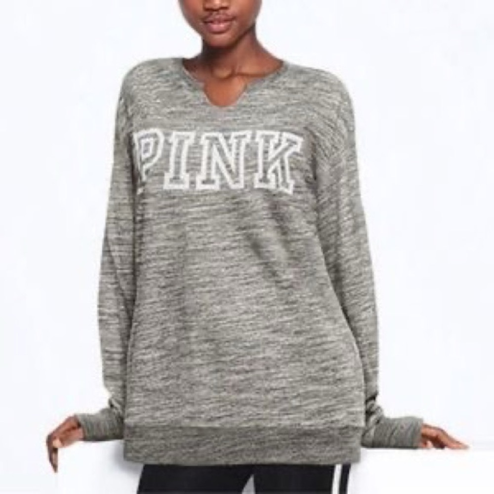 Gray PINK Long Sleeve Top - Picture 2 of 2